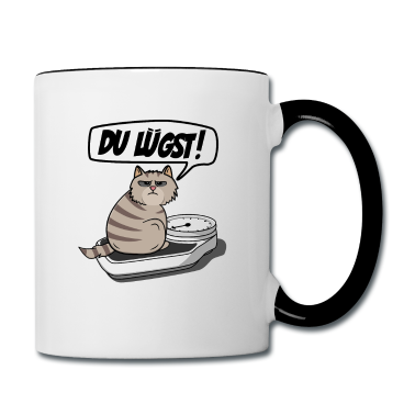 Katzen Tasse - Lustige Dicke Katze auf Waage - Spruch: Du Lügst!
