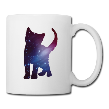 Katzen Tasse - Katze Kitten Silhouette Space Cat Weltall Geschenk