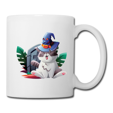 Katzen Tasse - Halloween Katze mit Hexenhut