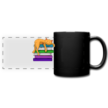 Katzen Tasse - Katze Auf Einem Stapel Bücher - Katze Lesen