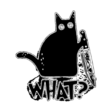 Motiv Katze mit Messer - What?