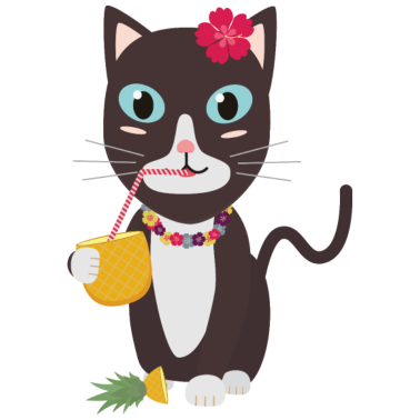Motiv Hawaii Katze mit Ananas