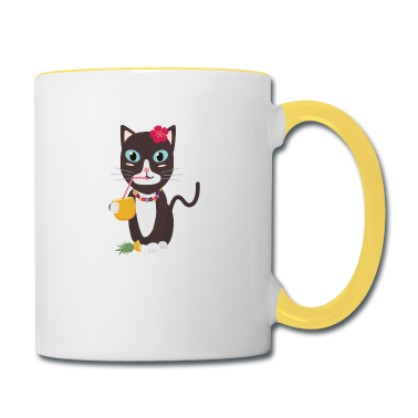Katzen Tasse - Hawaii Katze mit Ananas