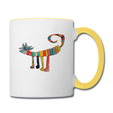 Katzen Tasse - Bunte Tiegerkatze