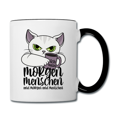 Katzen Tasse - Katze Morgenmenschen Morgen Menschen Kaffee Spruch