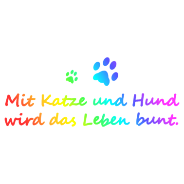 Motiv Katze und Hund Spruch