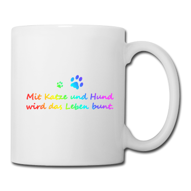 Katzen Tasse - Katze und Hund Spruch