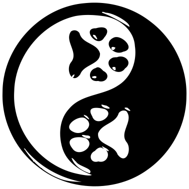 Motiv Yin Yang Pfote Katze Hund