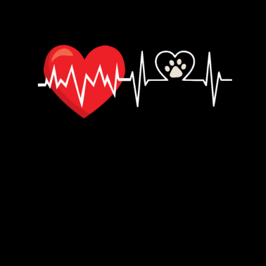 Motiv Hund Katze Herzschlag | Pfote Katzenliebhaber Hund