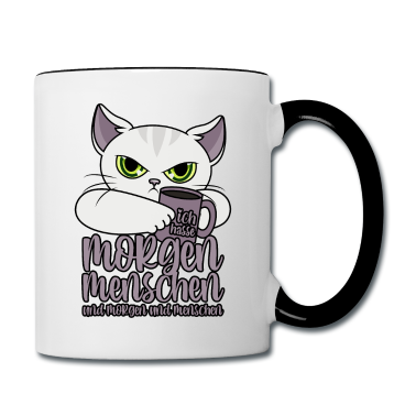 Katzen Tasse - Ich hasse Morgenmenschen und Morgen und Menschen