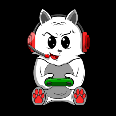 Motiv Gamer Katze Nerd Videospiel