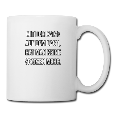 Katzen Tasse - Katze auf dem Dach keine Spatzen mehr