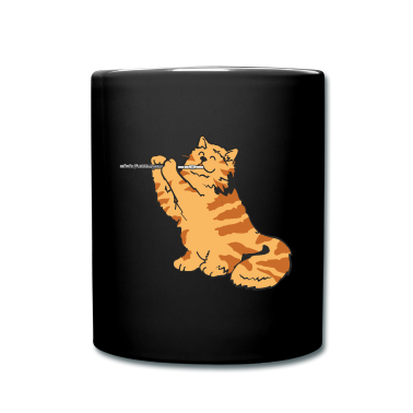 Katzen Tasse - Querflötenspieler Flötist Katze Kätzchen Geschenk