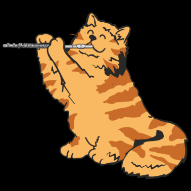 Motiv Querflötenspieler Flötist Katze Kätzchen Geschenk