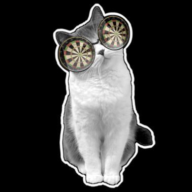 Motiv Katze mit der Brille. Dart ist alles was ich sehe!