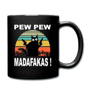 Katzen Tasse - Funny Cat Pew Pew Madafakas Vintage Cat Graphic