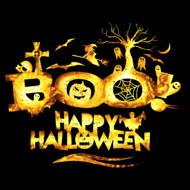 Motiv Happy Halloween Boo Kürbis hexe Fledermaus Geister