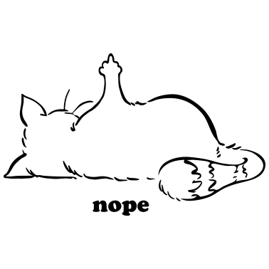 Motiv Katze Mittelfinger Nein Nope lustig Stinkefinger