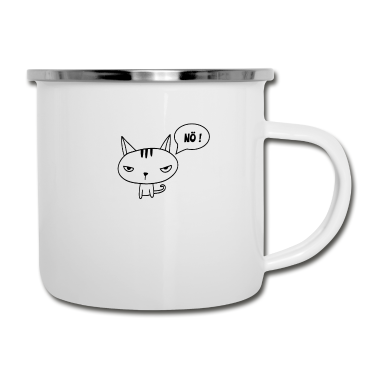 Katzen Emaille Tasse - Meow Meow Peow Peow Meme Katzen Katze