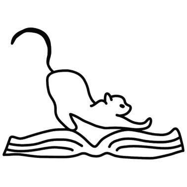 Motiv Katze Strecken Buch Lesen