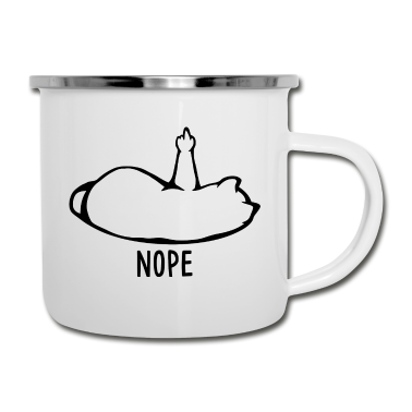 Katzen Emaille Tasse - Nope