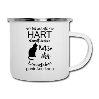Katzen Emaille Tasse - Katze, Katzen