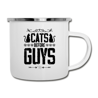 Katzen Emaille Tasse - katze katzen