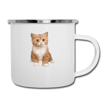Katzen Emaille Tasse - Katze - Katze