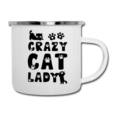 Katzen Emaille Tasse - Katze Katzen