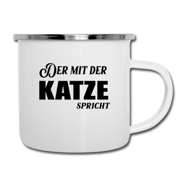 Katzen Emaille Tasse - Katze Katzenshirt Katzen cats Katzen Katze Katze