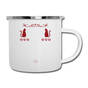 Katzen Emaille Tasse - katze katzen