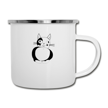 Katzen Emaille Tasse - Katze - Katze