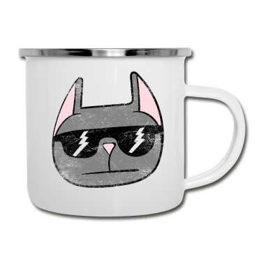 Katzen Emaille Tasse - Katze Katzen