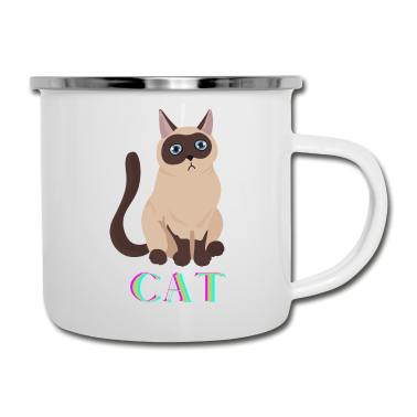 Katzen Emaille Tasse - Katze aller Katzen