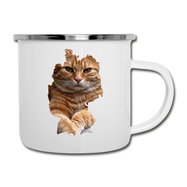 Katzen Emaille Tasse - Katze, Katzen