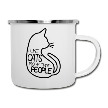 Katzen Emaille Tasse - Katzen Katze