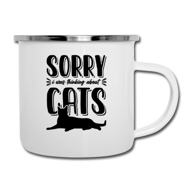 Katzen Emaille Tasse - katze katzen witzig