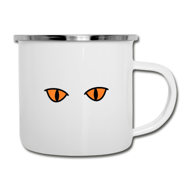 Katzen Emaille Tasse - Katzen Katzenaugen Katze