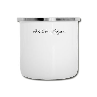 Katzen Emaille Tasse - katze - Ich liebe Katzen