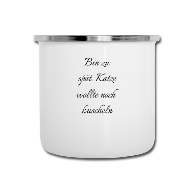 Katzen Emaille Tasse - katze - Katze wollte kuscheln