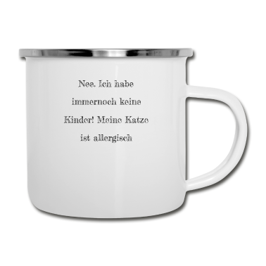 Katzen Emaille Tasse - katze - Katze ist allergisch