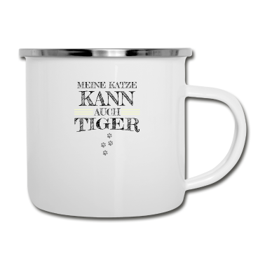 Katzen Emaille Tasse - katze - meine Katze kann auch Tiger