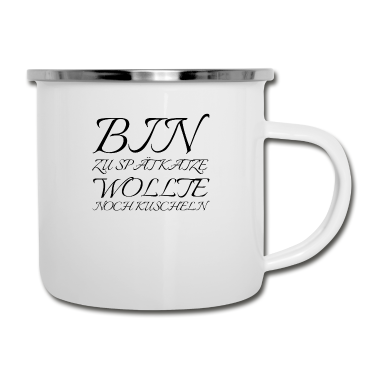 Katzen Emaille Tasse - katze - Katze wollte kuscheln