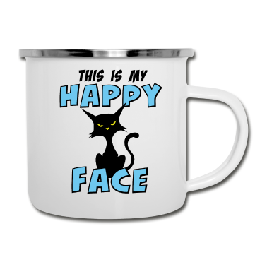 Katzen Emaille Tasse - Katze Katzen Lustig