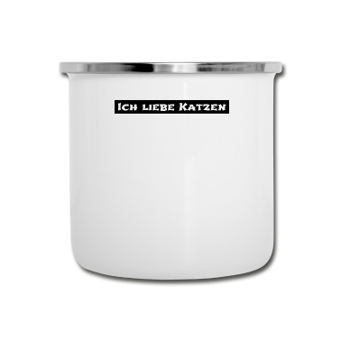 Katzen Emaille Tasse - katze - Ich liebe Katzen