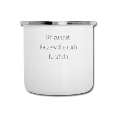 Katzen Emaille Tasse - katze - Katze wollte kuscheln