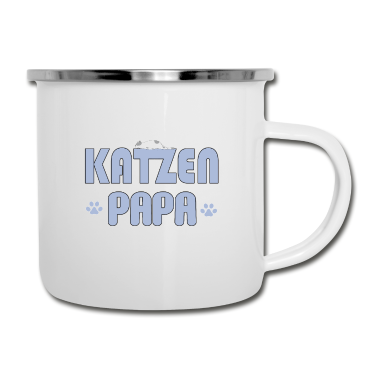 Katzen Emaille Tasse - Katzen Katze Papa
