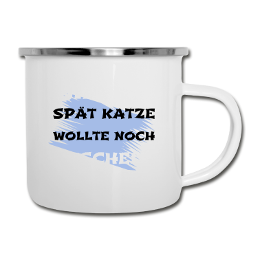 Katzen Emaille Tasse - katze - Katze wollte kuscheln