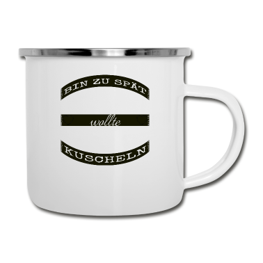 Katzen Emaille Tasse - katze - Katze wollte kuscheln