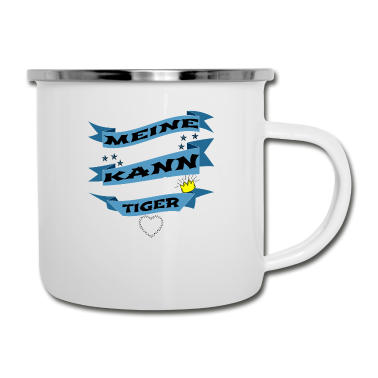 Katzen Emaille Tasse - katze - meine Katze kann auch Tiger